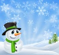 Christmas Snowman Scene Royalty Free Stock Photo