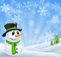 Christmas Snowman Scene