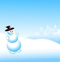 Christmas Snowman scene Royalty Free Stock Photo