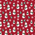 Christmas Snowman seamless pattern background Royalty Free Stock Photo