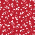 Christmas Snowman seamless pattern design Royalty Free Stock Photo