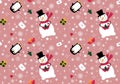 Christmas snowman seamless penguin and gifts box and letters pattern for wrapping paper and linens and fabrics