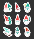 Christmas snowman. Sticker Bookmark Royalty Free Stock Photo