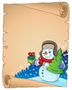 Christmas snowman subject parchment 3