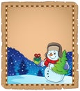 Christmas snowman subject parchment 4