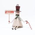 Christmas snowman on white Royalty Free Stock Photo