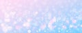 Christmas snowy background. Cold pink blue pastel winter sky. Vector ice blizzard on gradient texture with bokeh and Royalty Free Stock Photo