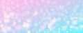 Christmas snowy background. Cold pink blue winter sky. Vector ice blizzard on gradient texture with bokeh and flakes Royalty Free Stock Photo