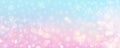 Christmas snowy background. Cold pink blue winter sky. Vector ice blizzard on gradient texture with bokeh and flakes Royalty Free Stock Photo