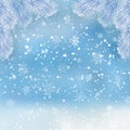 Christmas, Snowy background with falling snow, snowflakes, snowdrift for winter and new year holidays. Vector Royalty Free Stock Photo