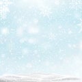 Christmas, Snowy background with falling snow, snowflakes, snowdrift for winter and new year holidays. Vector Royalty Free Stock Photo