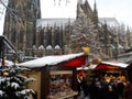 Christmas in snowy Cologne, Germany. Christmas markets.