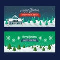 Christmas Snowy Landscape Banners