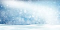Christmas, Snowy landscape Vector Background. Holiday winter landscape for Merry Christmas with Snowstorm Sky Effect Royalty Free Stock Photo