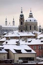 The Christmas romantic snowy Prague City, Czech republic Royalty Free Stock Photo