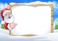 Santa Claus Christmas Scene Sign Background Royalty Free Stock Photo