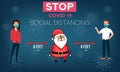 Christmas social distancing concept