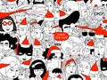 Christmas Social media people pattern background Royalty Free Stock Photo