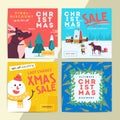 Christmas social media sale banners for mobile website ad. Xmas