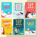 Christmas social media sale banners for mobile website ad. Xmas