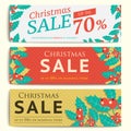 Christmas social media sale banners for mobile website ad. Xmas