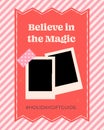 Believe in the Magic Holiday Template with 2 photo slots. Christmas Social Media Template. Royalty Free Stock Photo