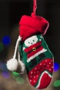 Christmas sock and colored lights