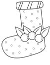 Christmas sock coloring page