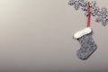 Christmas sock hanging on clean background Royalty Free Stock Photo