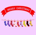 Christmas sock hanging
