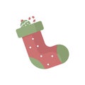 Christmas Sock icon flat style vector design Royalty Free Stock Photo