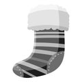 Christmas sock icon, gray monochrome style Royalty Free Stock Photo