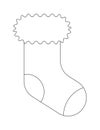 Christmas sock outline icon. Xmas stocking. Traditional outline Christmas stocking vector. New year sock for gift