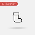 Christmas Sock Simple vector icon. Illustration symbol design template for web mobile UI element. Perfect color modern pictogram Royalty Free Stock Photo