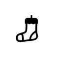 Christmas sock vector icon illustration