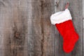 Christmas sock on wood Royalty Free Stock Photo