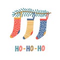Christmas socks cute festive New Year illustration