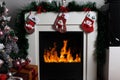 Festive Delights: Christmas Socks and Warmth by the Fireplace