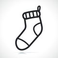 christmas socks line icon isolated