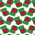 Christmas socks seamless pattern. Cartoon socks on white background. Cute wrapper paper, wallpapers, textile prints Royalty Free Stock Photo