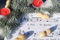 Christmas Song music note sheed with decoration