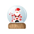 Christmas souvenir glass snow globe with Santa Claus, snow.Transparent snow globe.