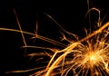 Christmas sparkler on black background Royalty Free Stock Photo