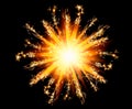 Christmas sparklers star with shiny glare Royalty Free Stock Photo