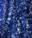 Christmas sparkling blue tinsel