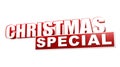 Christmas special in 3d red letters and block