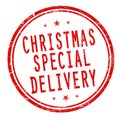 Christmas special delivery sign or stamp Royalty Free Stock Photo