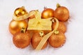 Christmas spheres and box Royalty Free Stock Photo