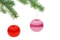 Christmas spheres on a fur-tree Royalty Free Stock Photo