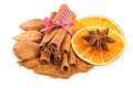 Christmas Spices Decoration with Cinnamon Orange Slices Anise Royalty Free Stock Photo